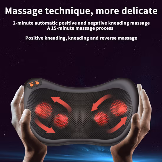 Car Home Use Deep Shiatsu Kneading Cervical Massage Pillow Full Body Neck Shoulder Leg Foot Massage Pillow for Stress Relax