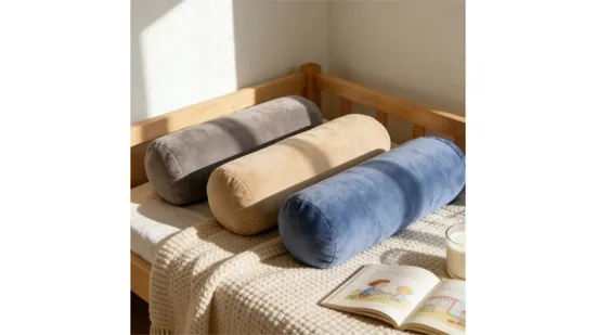 Factory Direct Customizable Cylindrical Bolster Pillow Soft Crystal Velvet Cushion Multi Colors 