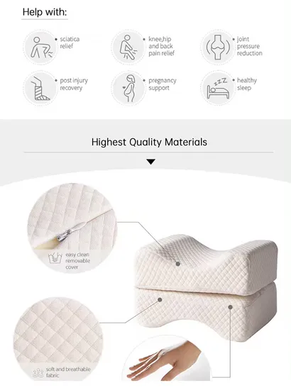 China Factory Memory Foam Knee Leg Cushion Latex Gel Pillow with Low Price 